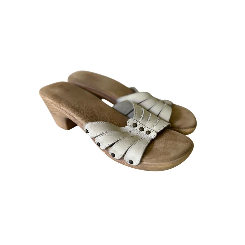 Vintage Bass Naples Leather Slide Clog Sandals Y2K boho festival coastal 10